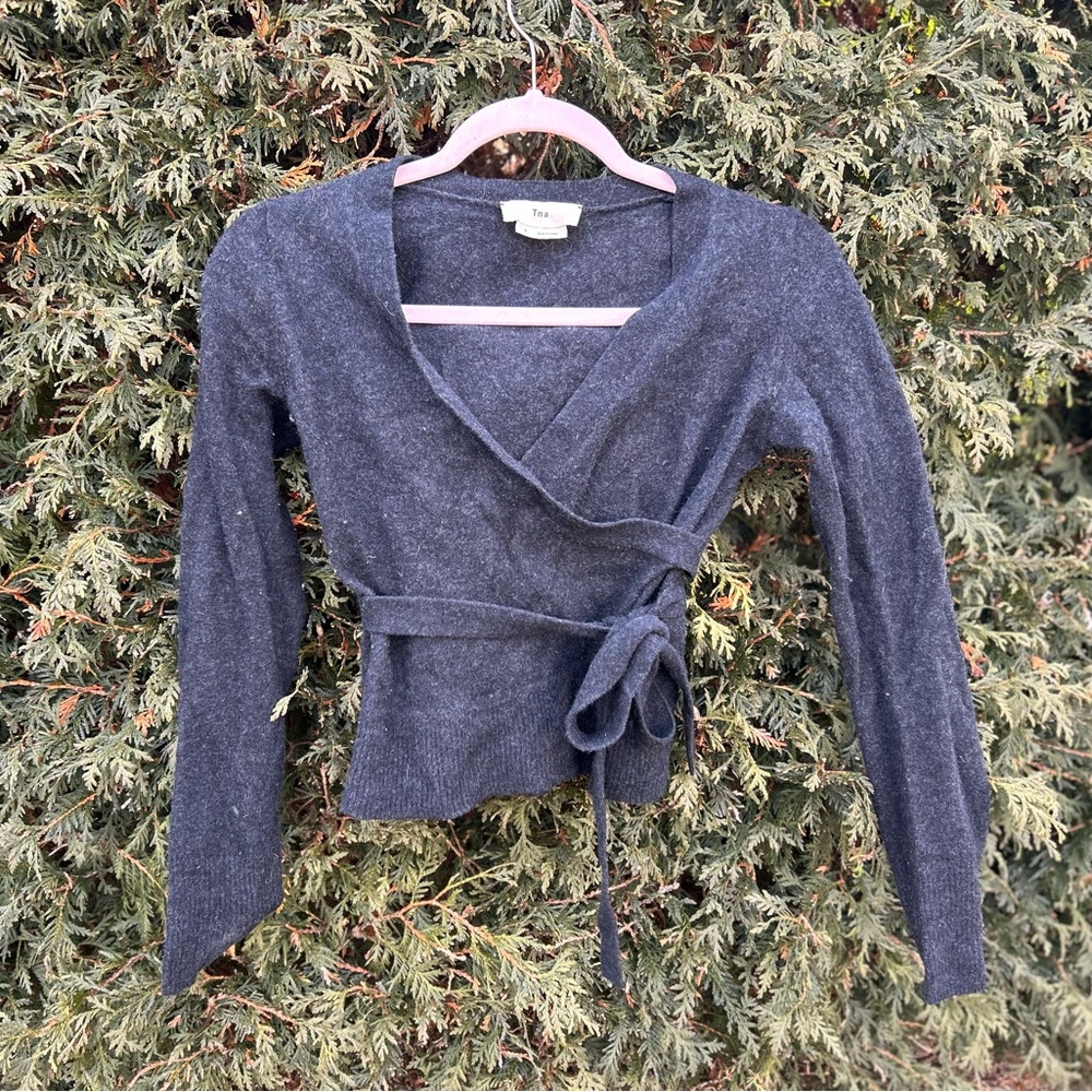 TNA Aritzia wool wrap top